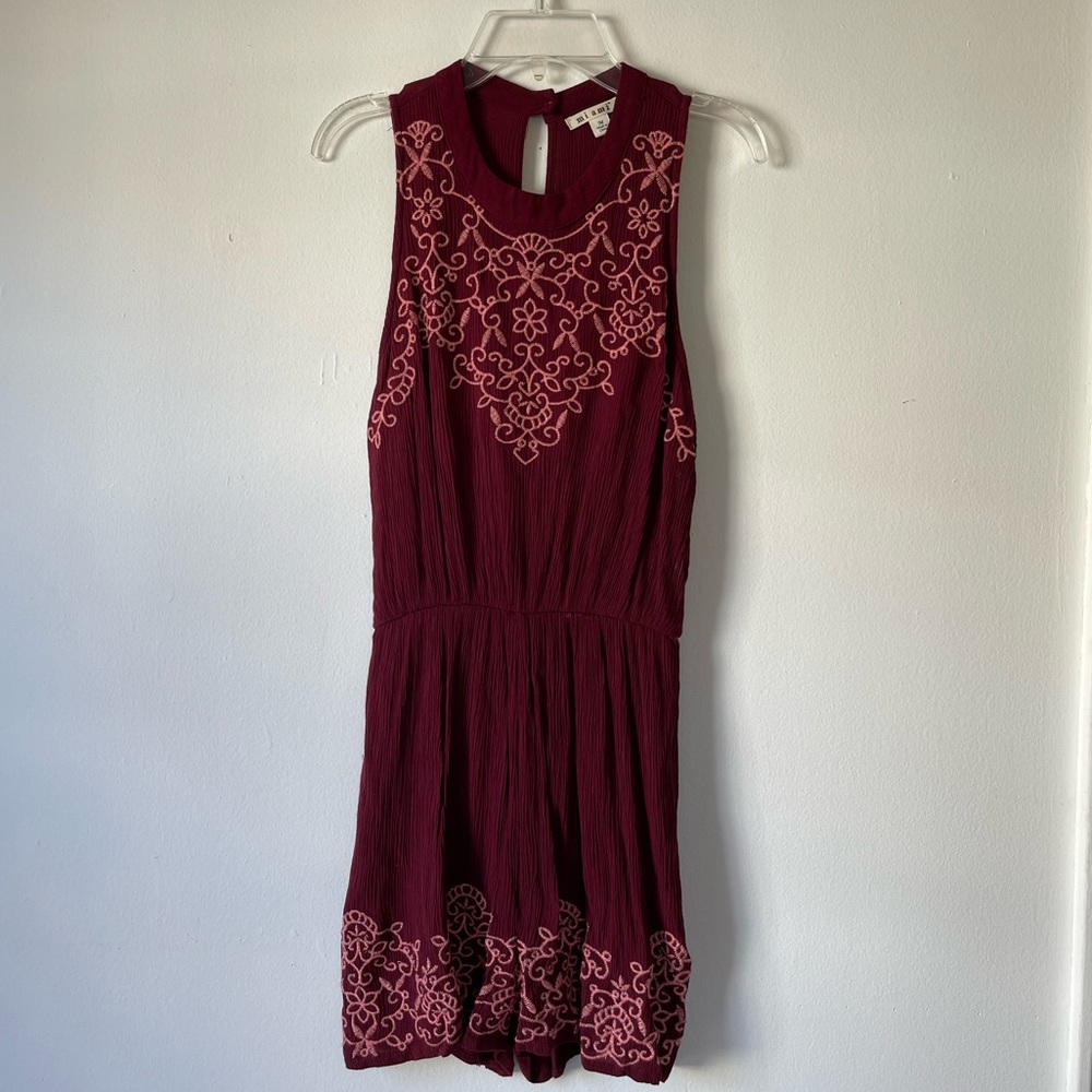 Miami Romper With Embroidered Floral Design